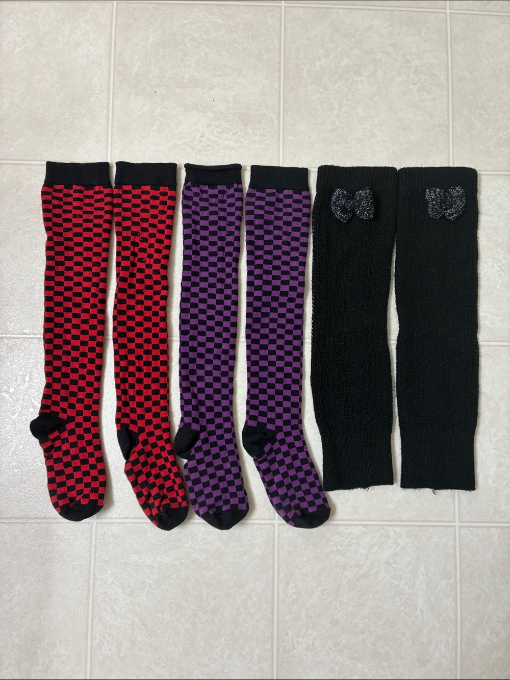 🌷3 for $25🌷Unbranded, US OS, 2 Pairs Of Knee High Socks & 1 Pair Of Leg Warmers